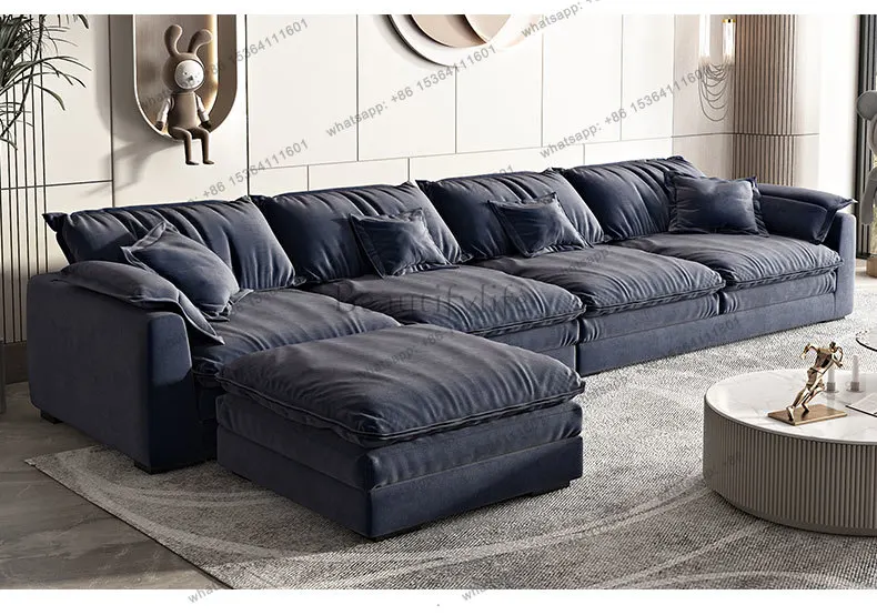 Mordern Luxury Fabric Sofa for Living Room Apartment Flannel Material Sofa Bed 2/3/4 Seater Sofa Customzied Color view 4