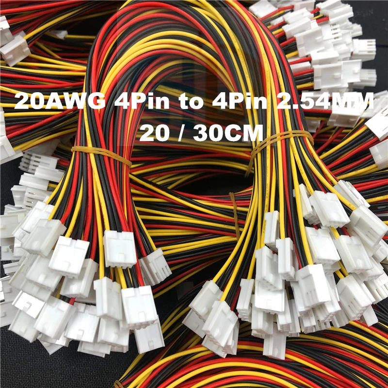 

100Pcs 20/30CM ITX FDD Floppy 4Pin Female 2.54mm to 4Pin Female Dual small 4pin Converter power supply Leads Cable Cord