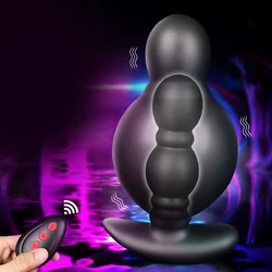 Wireless Remote Control Inflatable Anal Plug Vibrator Male Prostate Massager Huge Butt Plug Anal Expansion Sex Toys For couples