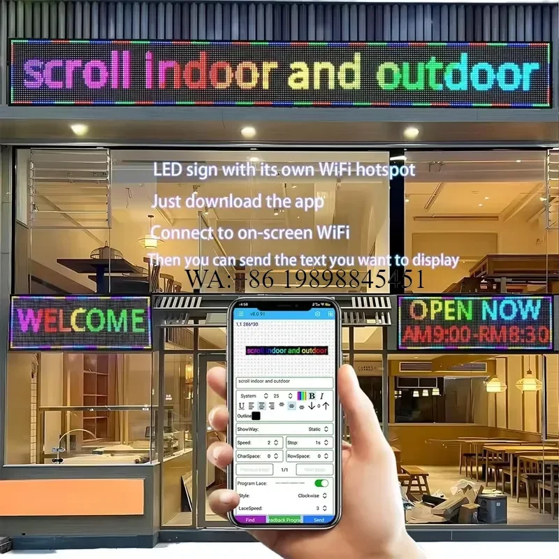 WMWMNU Full Color Led Scrolling Signs Message Board Outdoor Programmable P10 Led Text Display Module