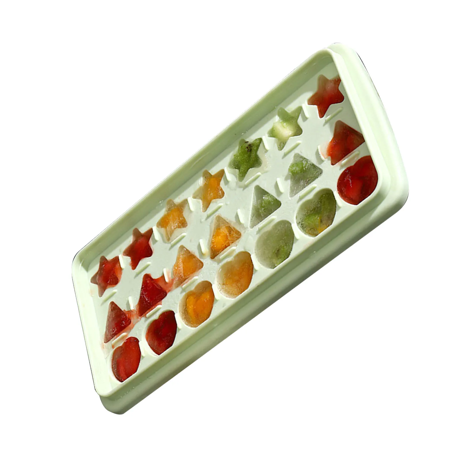 

Homemade Ice Cube Molds Creative Shapes Ice Tray Plastic Ice Making Box for Home Green