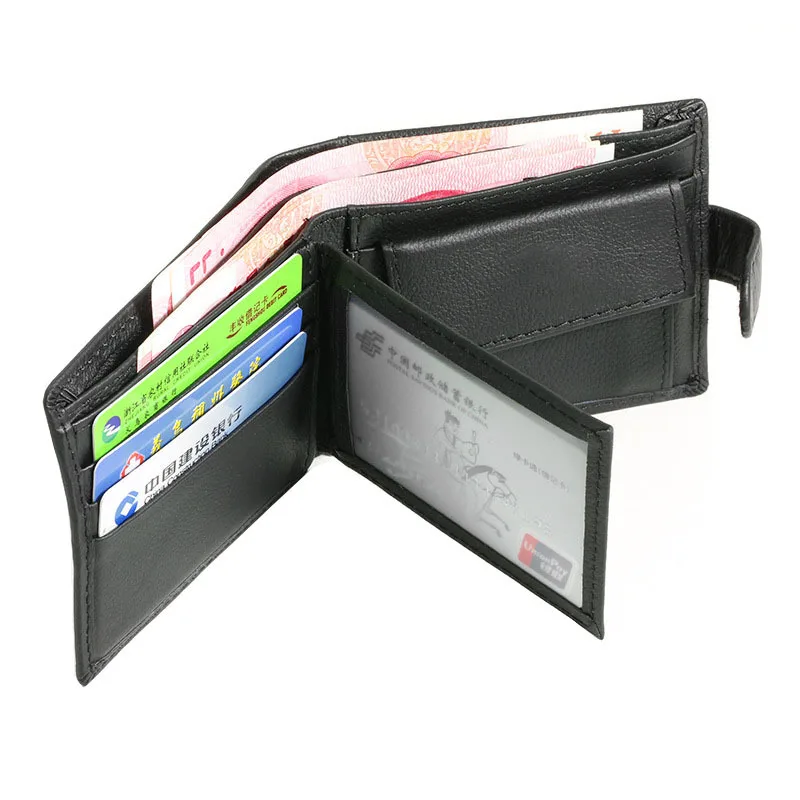 Business-Style Echtleder-Geldbörse für Herren mit mehreren Kreditkartenfächern, RFID-Anti-Scan-Schutz, internem Reißverschlussfach für Geldscheine, Münzfach und Münzbörse. Ein perfektes Geschenk für Vater, Ehemann oder – Detail 8