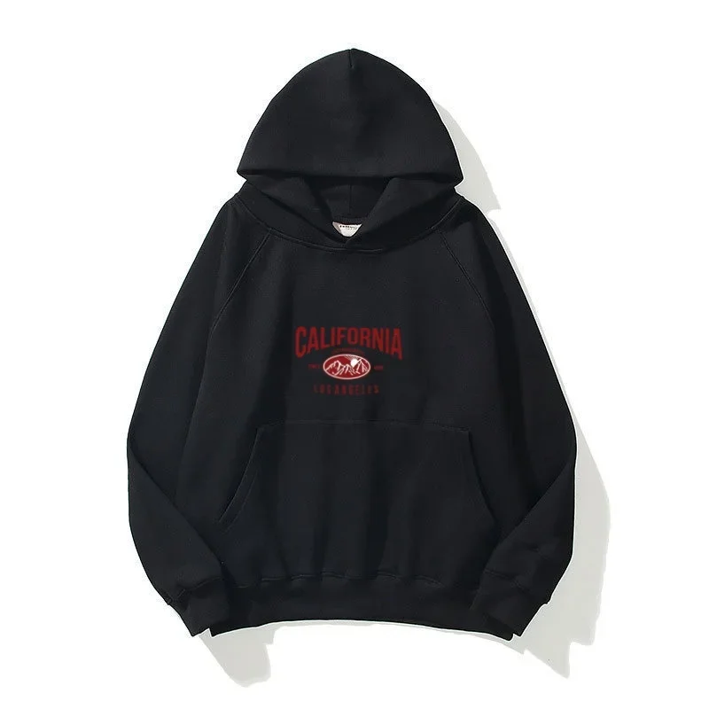 

Autumn long-sleeved men's urban English printed hooded casual sweatshirt, loose, casual and high-quality street sweatshirt