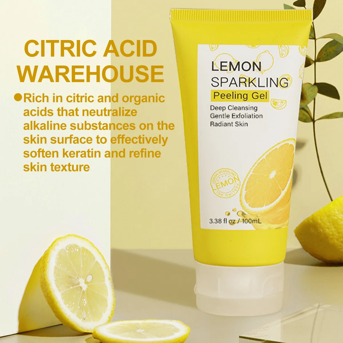 جل تقشير الليمون، مقشر الوجه، التنظيف العميق، التقشير اللطيف، الترطيب، تعزيز عملية التمثيل الغذائي في الجلد.
