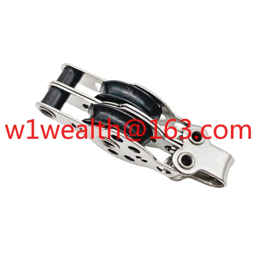 25Mm stainless steel 316 nylon double pulley, wire rope pulley, sailing yacht pulley