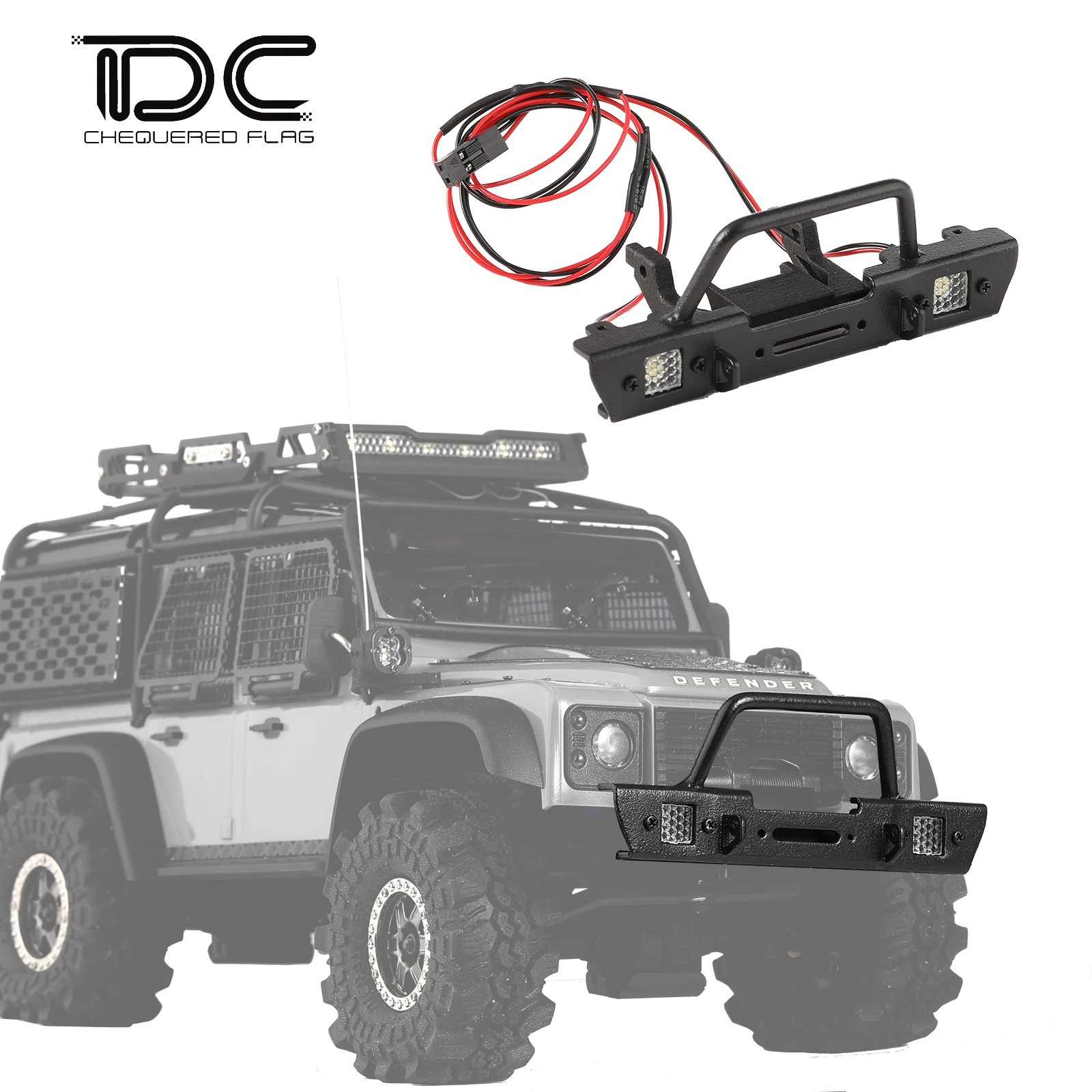 RC Feux Light Pour Trx4-M Pour Bronco Pour Defender 1/18 Toit Phares Projecteur Éclairage Barre Voiture RC Crawler Pièces D'amélioration(Size 2
