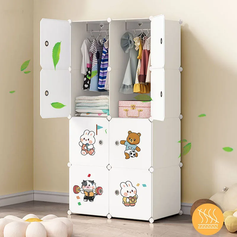 *-*Partitions Bedroom Wardrobe Storage Organizer Clothes Plastic Cabinet Living Room Open Wardrobe Display  Home Furniture