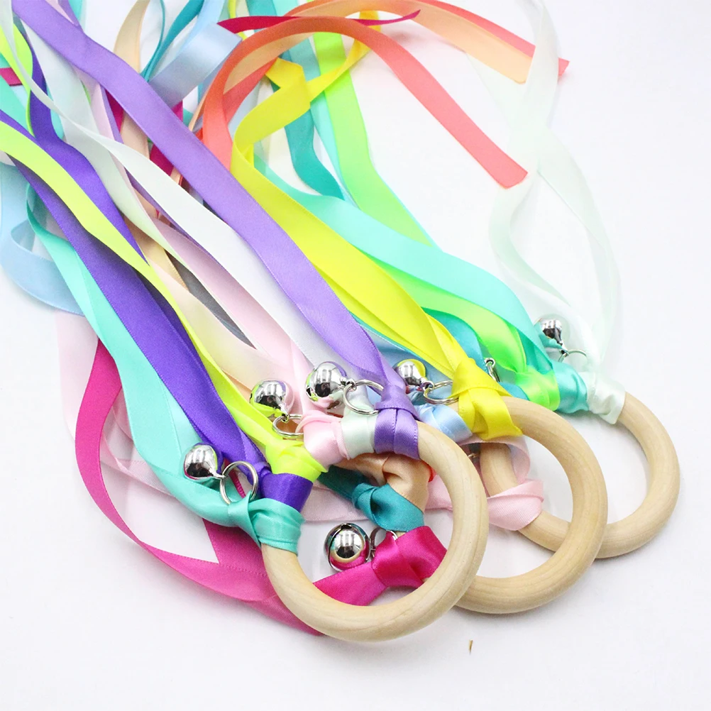 

4Pcs Kids Dancing Streamers Colorful Gymnastics Ribbons Silk Ribbon Twirling Training Equipment Fitness Shaping