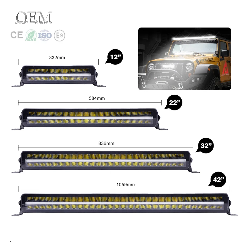 52 50 40 32 8 Inch Single Quad Row Ledbar Led Light Bars Para Exterior Luces De Barras Led Auto 4x4 3 Row Led Bar