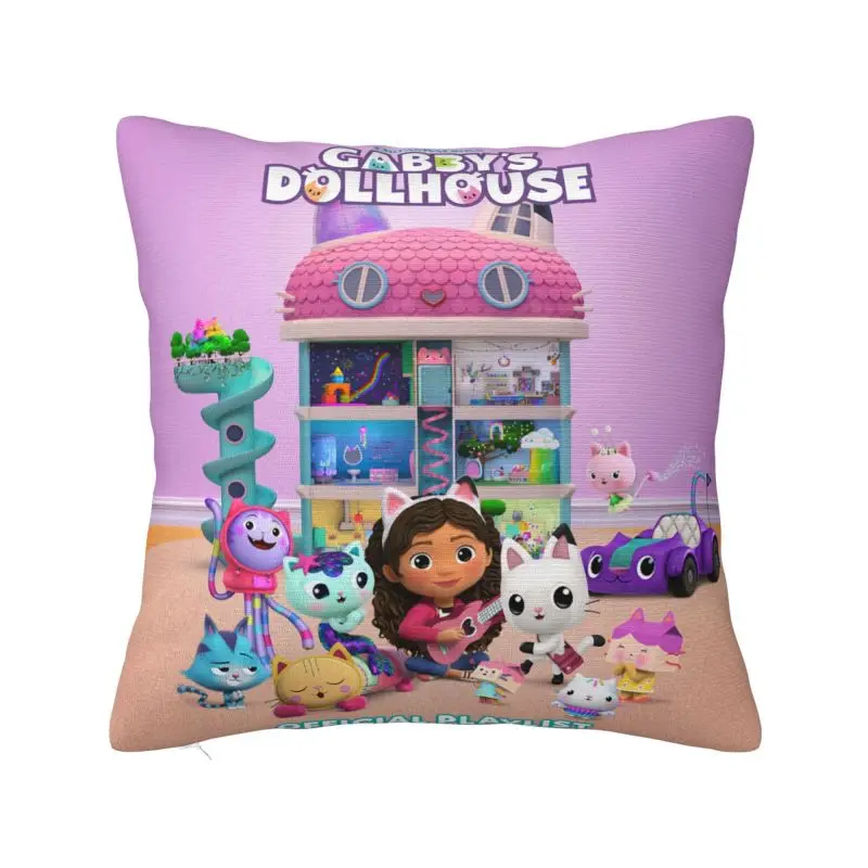 

Gabbys Dollhouse Cushion Covers Pandy Paws Gabby Mermaid Cat Soft Luxury Pillow Cases for Sofa