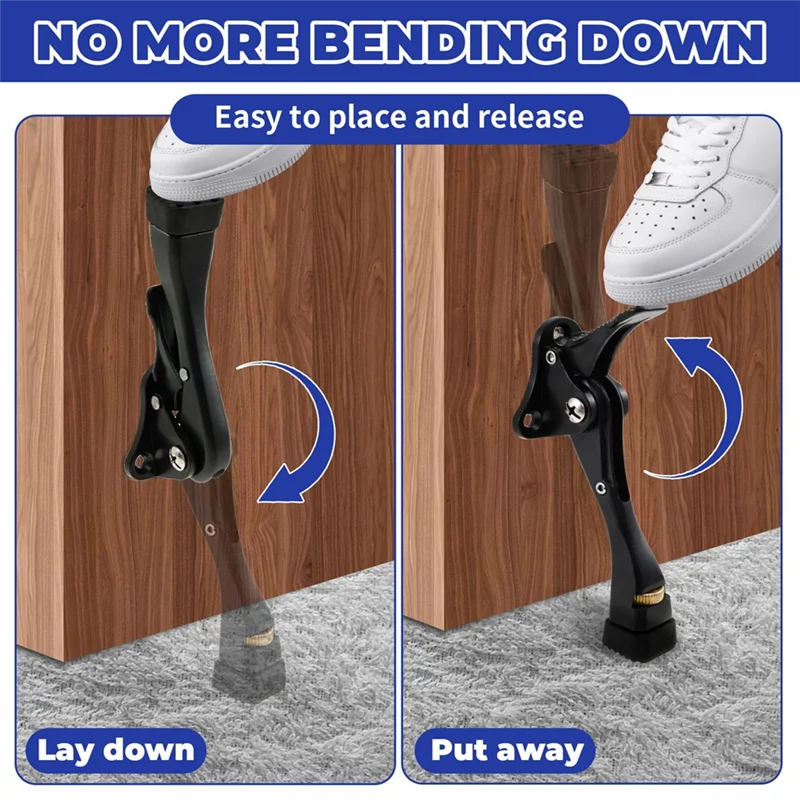 ABJO-4Pcs سدادات باب Kickdown 4 بوصة لمسة واحدة قابلة للتعديل ارتفاع توقف الباب لأسفل الباب، سدادات الباب