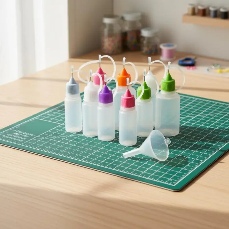 Clear Plastic Needle Tip Glue Bottle Leak Proof Squeeze Applicator Bottles Precision Tip Dispensing Bottle for DIY Craft Storage