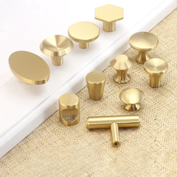 Nordic Style Hexagon Solid Brass Cabinet Knob Cupboard Handle Door Pull Handles SimpleLife Brass Color Entryway Clothes Hook  Best5