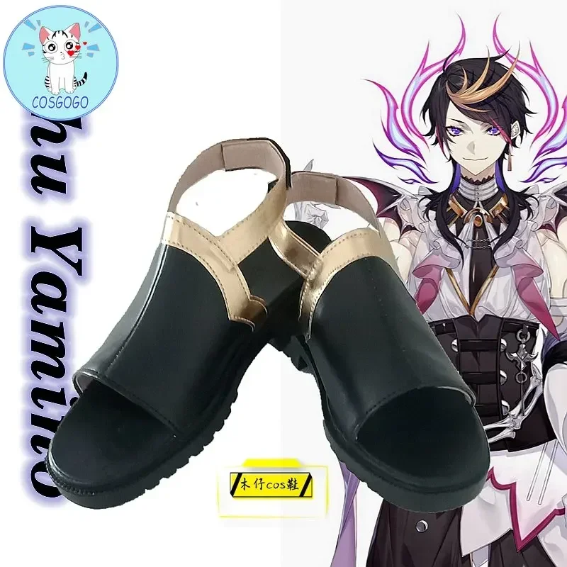 Vtuber NIJISANJI Shu Yamino/ Lucca Maria /Kuzuha/Mysta Rias Cosplay Shoes Boots Women Men Halloween Role Play PU Leather