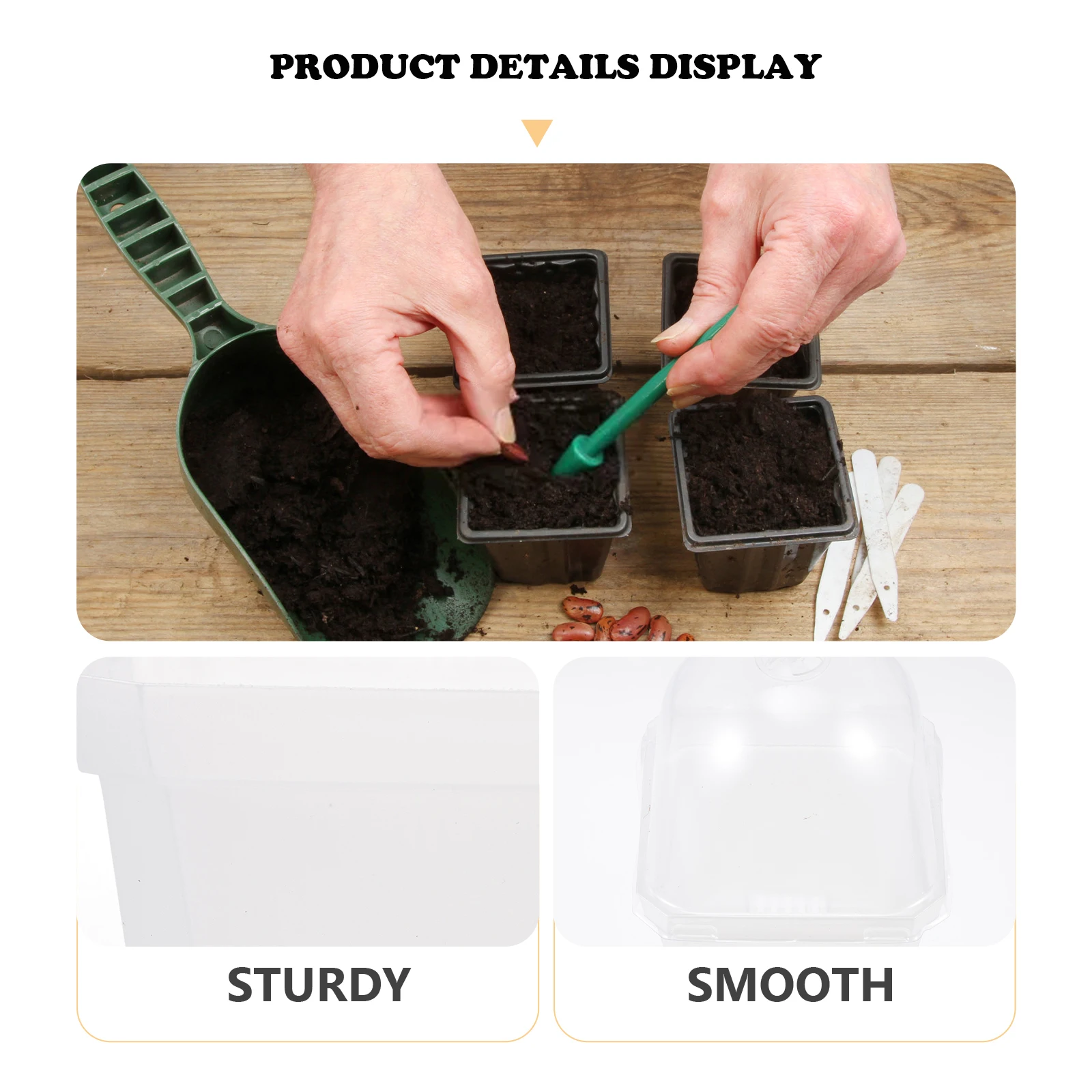 

5pcs Seedling Pots Plant Germination Supplies Sowing Flowerpots Plastic Growing Plates Translucent Cover High Budding Rate