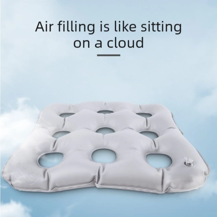 Anti-Bedsore Cushion Inflatable Square Nine Holes Adult Nursing Pad, Portable Wheelchair, Medical Soft Anti-Pressure Sore