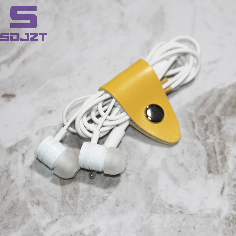 Leather Cord Winder Straps Headphone Cable Charging Cable Storage Holder Desktop Data Cable Organizers