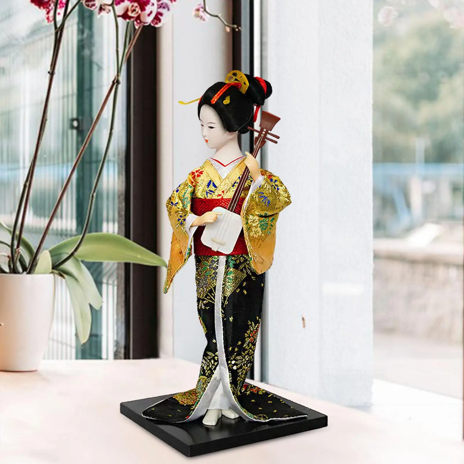 Japanese Kimono Geisha Doll Dek Statue Birthday Bedroom Collectible Figurine Home Store Office Bedroom Table Decoration