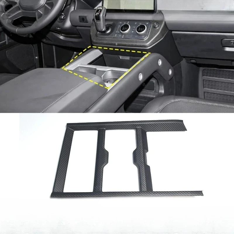 

For Land Rover Defender 2025 Real Dry Carbon Fiber central control gear panel frame interior parts modification Accessories