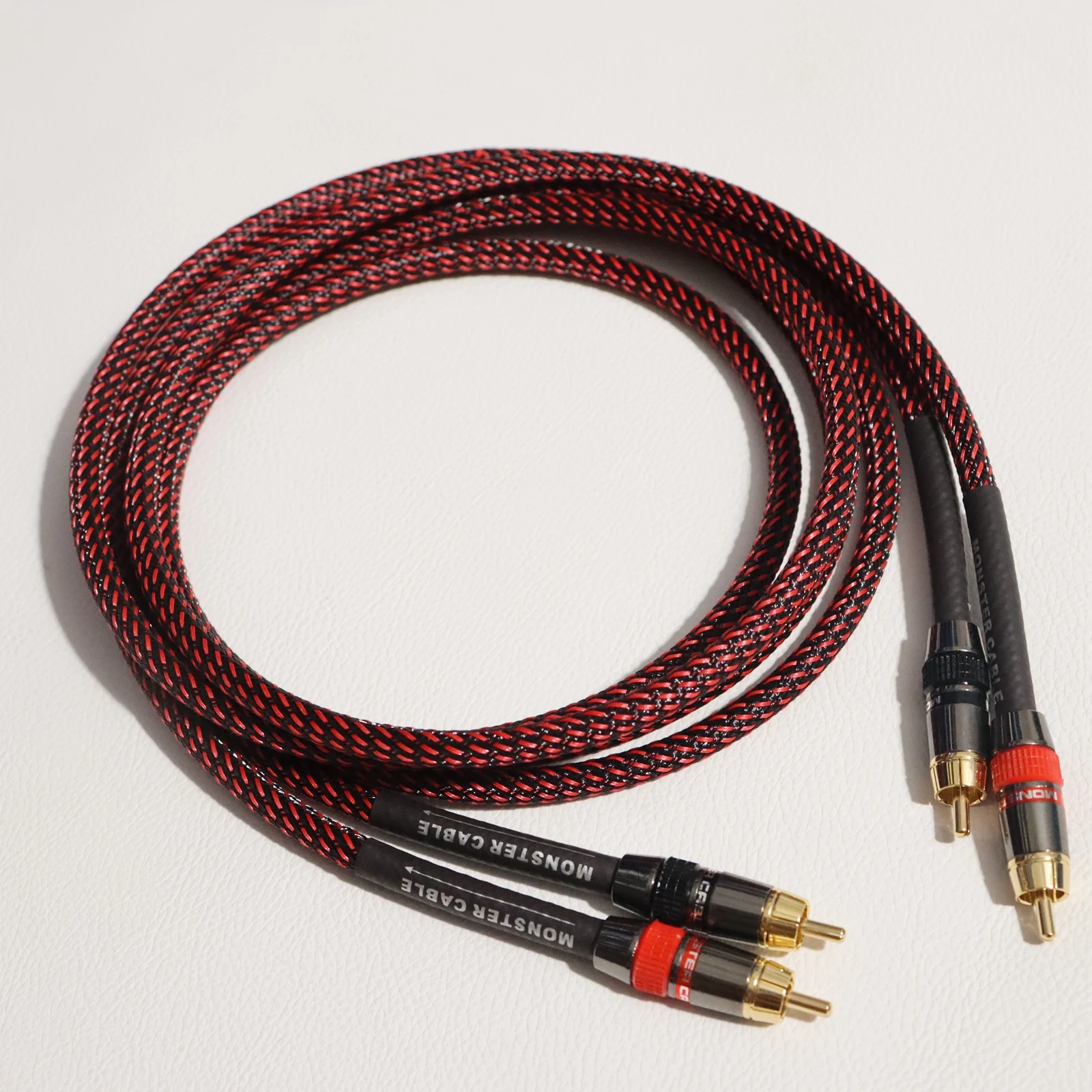 1pair High quality monster HIFI audio cable with Original gold-plated RCA plug  DVD amplifier tube TV Cost-effective audio cable