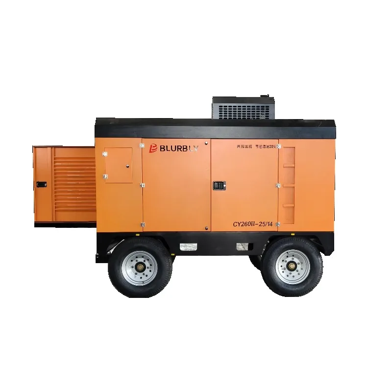 Cummins Engine Portable Air Compressor 900 CFM 14bar Diesel Powered 380V Screw Type with Rock Drilling for Spray Painting