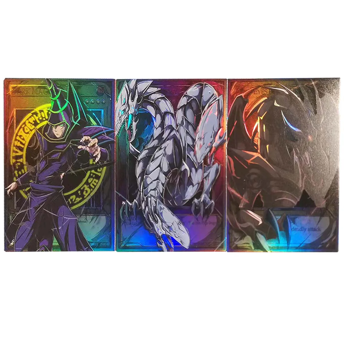 59X86Mm Diy 3Pcs/set New Yu-Gi-Oh! Rd G4 Card of God Collection Card Sacred Beasts Color Flash Anime Cards Gift Toys