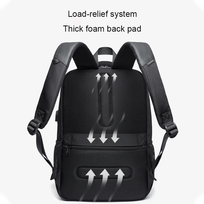 Imagem -04 - Bange Grande Capacidade 156 Polegadas Laptop Mochila Durável Diária Masculina Bolsa Escolar Multi-funcional Usb Porta de Carregamento Resistente à Água