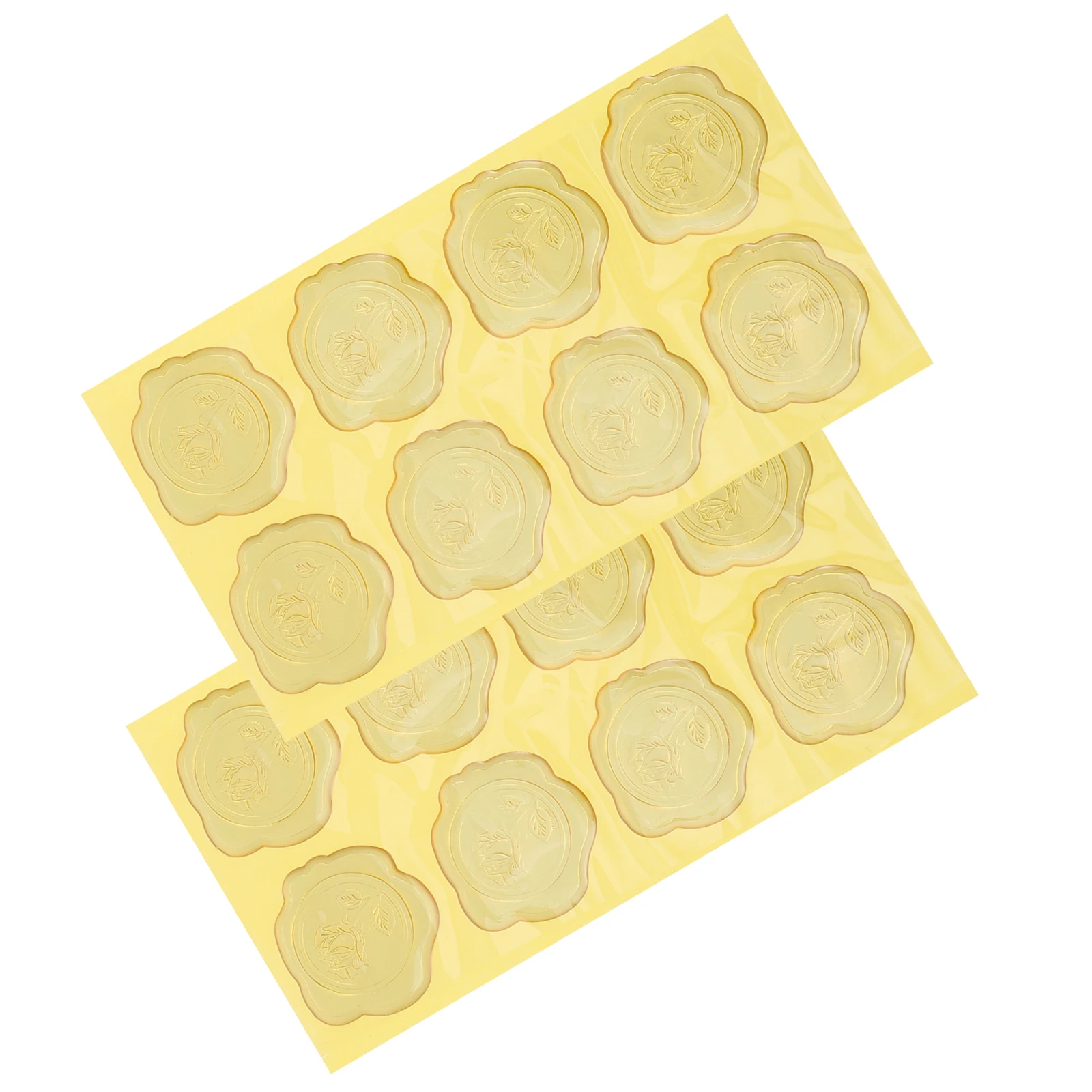 

Embossed Envelope Stickers Golden Gift Bag Sealing Labels Creative Invitation Packaging Stickers Rose Shaped Imitation Fire