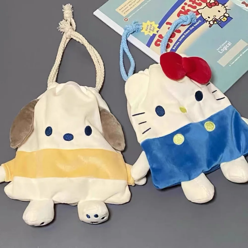

Kawaii Sanrio Foldable Home Wall Hanging Bag Cute Hello Kitty My Melody Pochacco Cosmetics Drawstring Storage Bag Girls Gifts