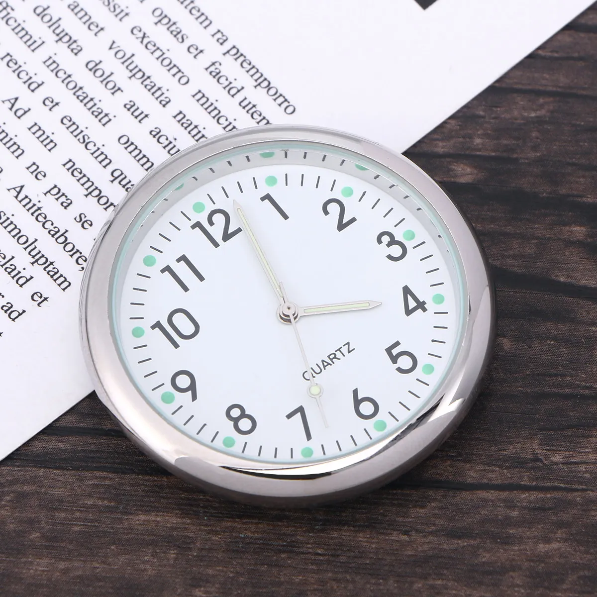Universal Mini Car Dashboard Clock Luminous Pointer Adhesive Auto Interior Decoration Night Reading Car Digital Dash Clock