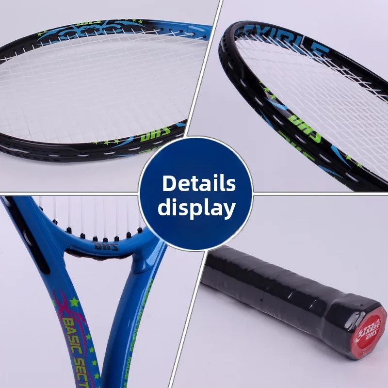 

Red Double Happin Tennis Raet Set for Men And Women with Line Rebound Training Kit Egg ape Hard Carbon Aluminum Alloy