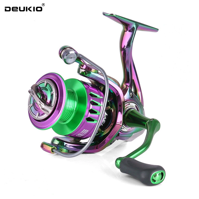 DEUKIO Colorful Fishing Reels Spinning Reel 5.2:1 Gear Ratio Ultra Smooth Metal Spool Max Drag 10Kg Saltwater Jigging Reels