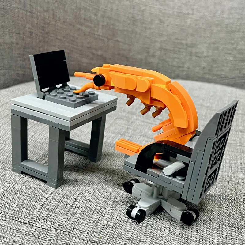 Cartoons Are Fun MOC Building Block Shrimp Model Figurines Puzzle Assembly Randomly Mixing Internet Celebrity Creative Parodies