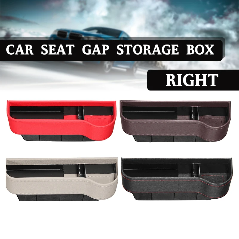 Car Seat Gap Filler Organizer Leather Car Cup Holder Auto Console Side Storage Box with Cup Holders Trunk Seat Seam Pockets