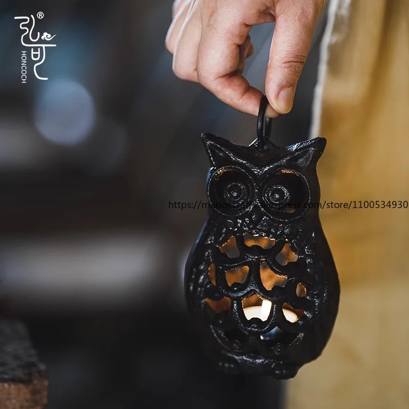

Cast Iron Art Modern Creative Owl Retro Candle Holder Wedding Ornament Nostalgic Decoration Photography Props