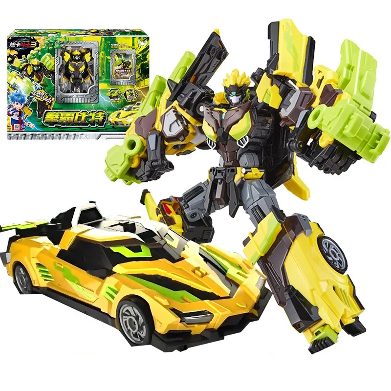 

New Season 3 Metal Cardbot SPARKBIT Transforming Robot to Car Action Figures with Card Transformation Car Model Toys Gift