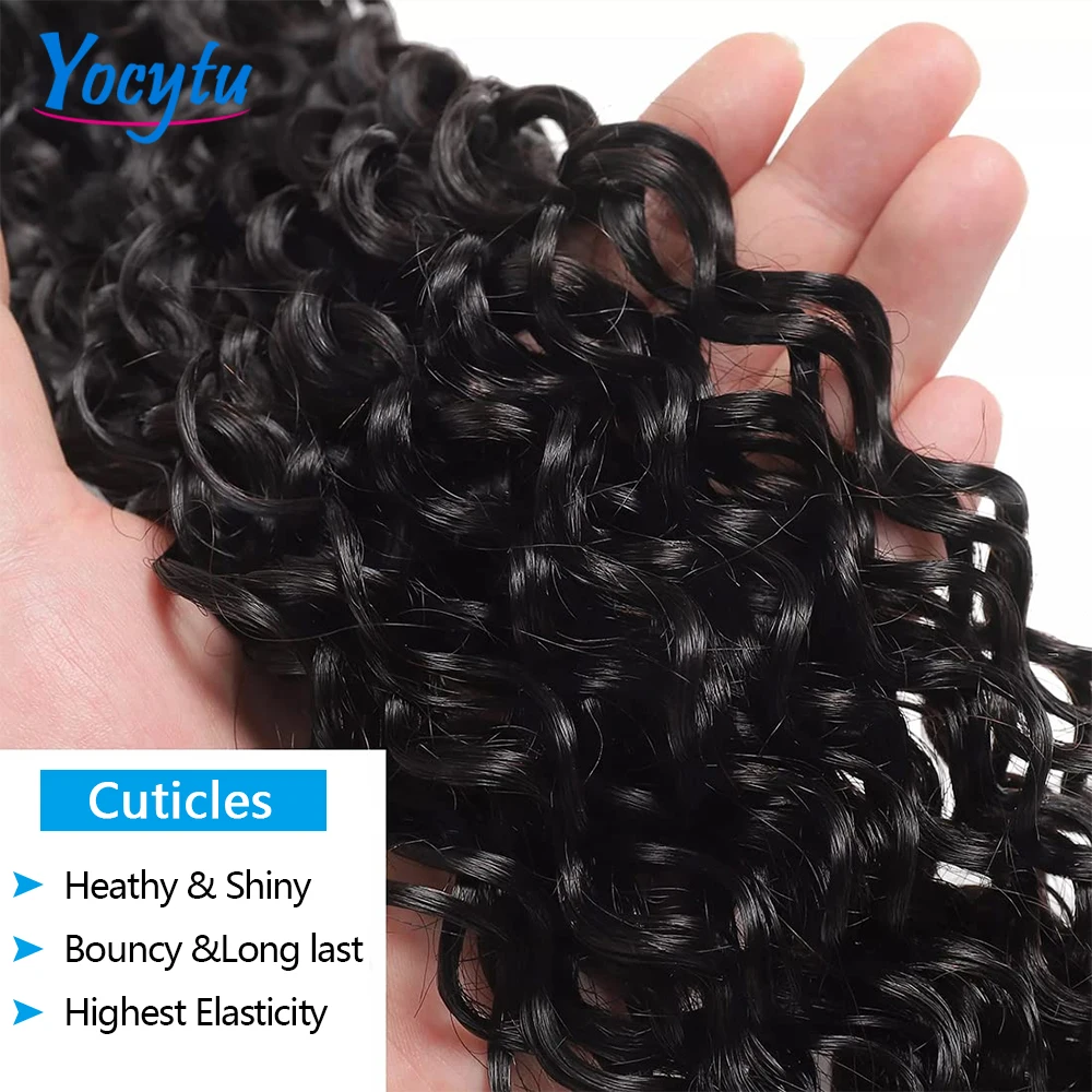 20 22 24 Pouces Water Wave Bundles Tissages Bresiliens Humains Avec Closure 4X4 Closure Cheveux Humain Mèches de Cheveux Avec Fermetures Tissage