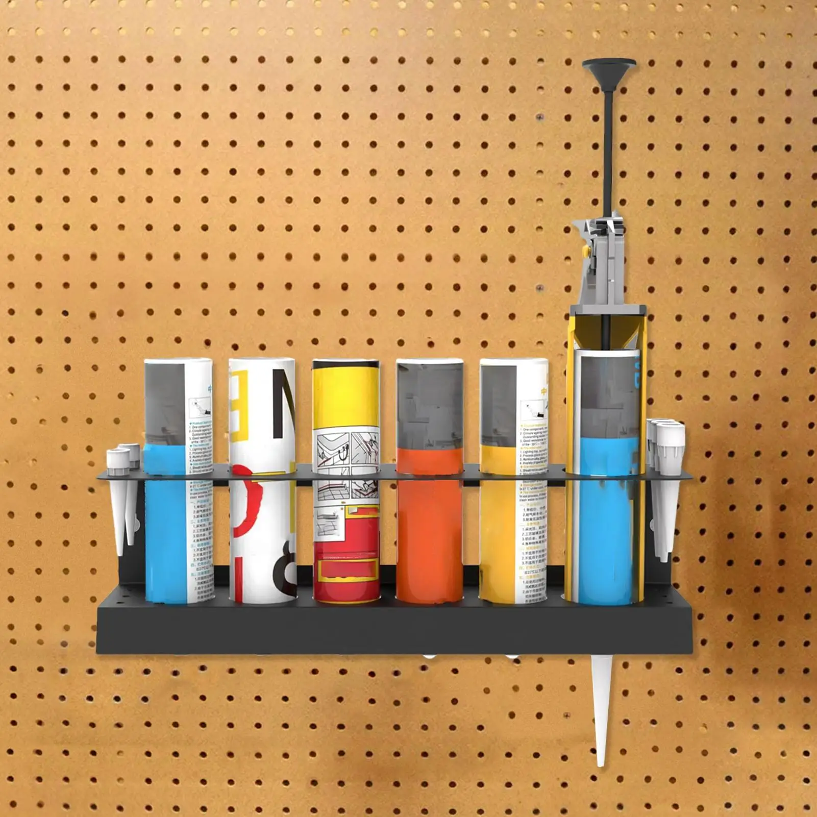 Caulk Storage Grease Tube Rack Organizer Wall Mount For Silicone Nozzle Bottle Sealant Sealing Service Workshop Car Detailing