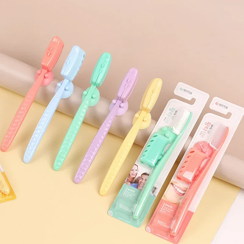 1PCS Random Korean Original Tooth Brush Large Head Toothbrush With Travel Case Adult Charcoal Biodegradable Oral Health Cleaning