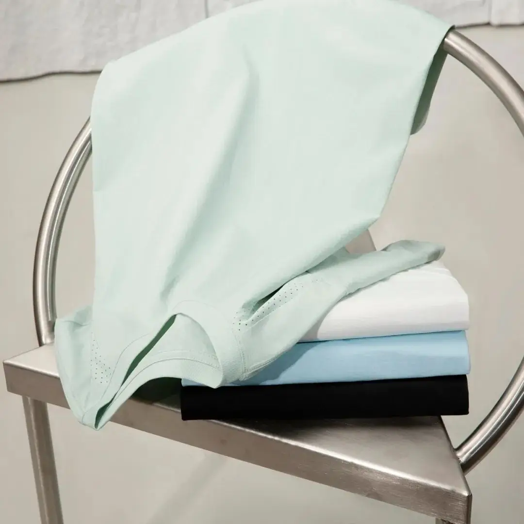 تي شيرت Qui Dry Laser مثقوب فضفاض مناسب ثلاثي الأبعاد مصمم ort Sve تي شيرت قطني مسامي للرجال والنساء للاستخدام الخارجي #3