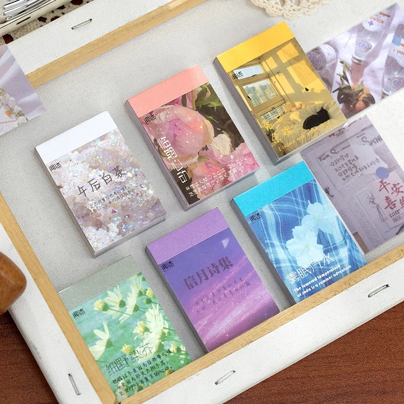 Yoofun 50 Sheets Natural Scenery&Art Paintings Stationery Stickers Book Aesthetic Landscape Cute Scrapbooking Planner Journaling