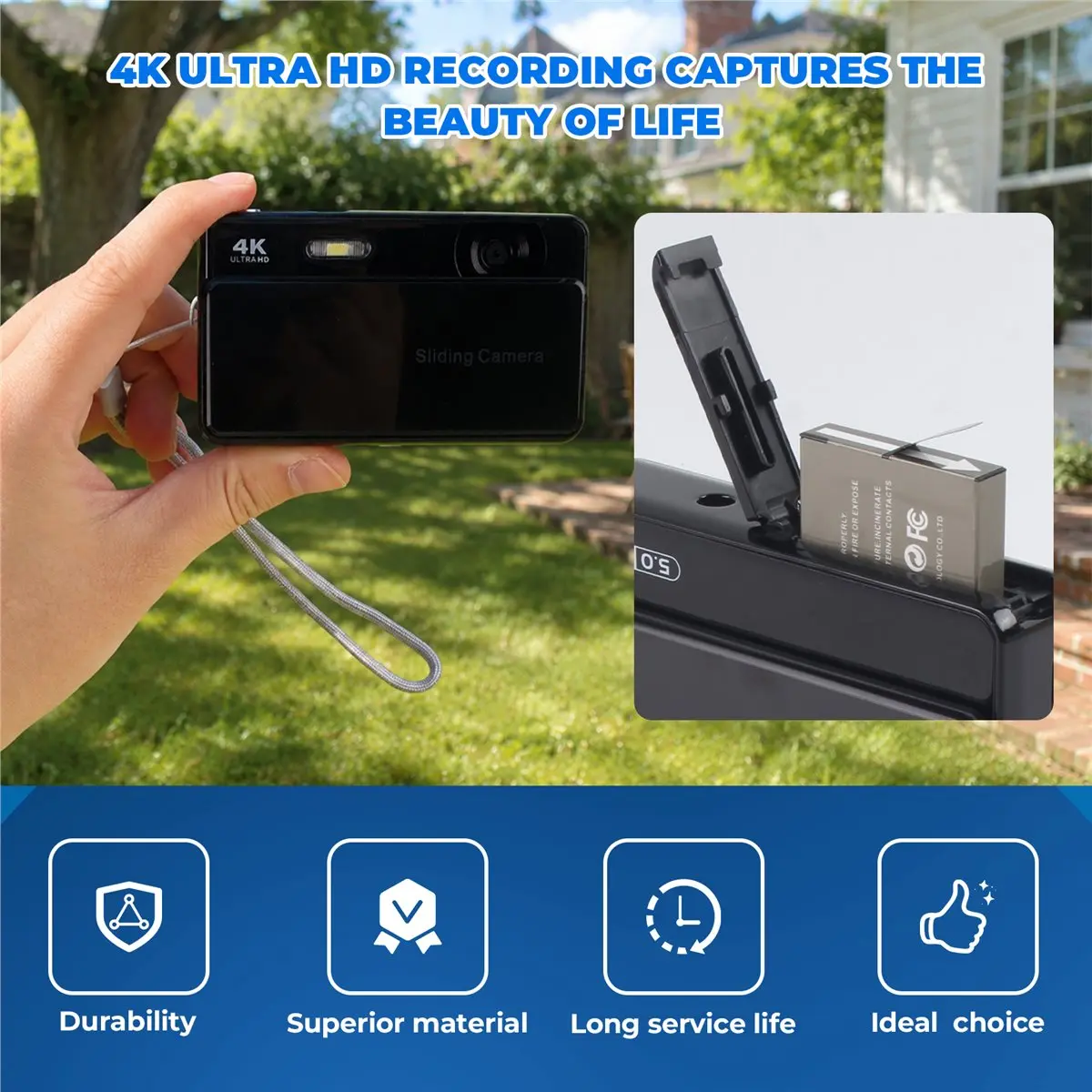 newA10R 4K HD 1080P Digital Camera 46MP Autofocus Vlogging Camera 16X Zoom Video Photography Camera 2.8 Inch IPS Screen A