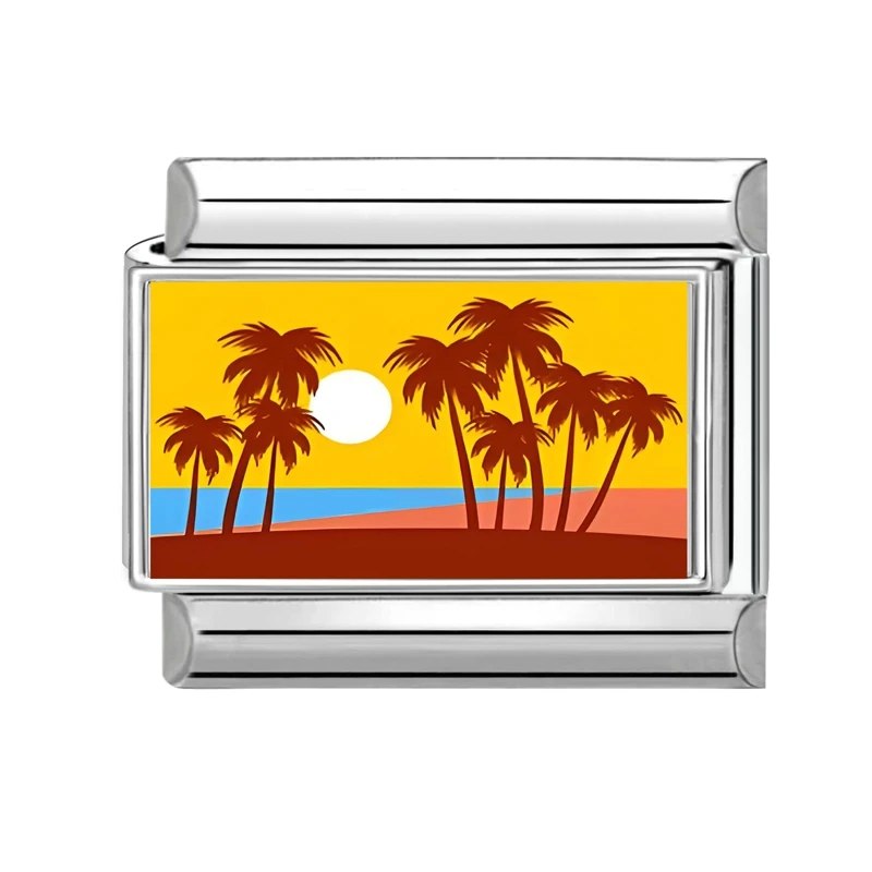 Mountains and Seas Scenery Italian Charm Links for Bracelets