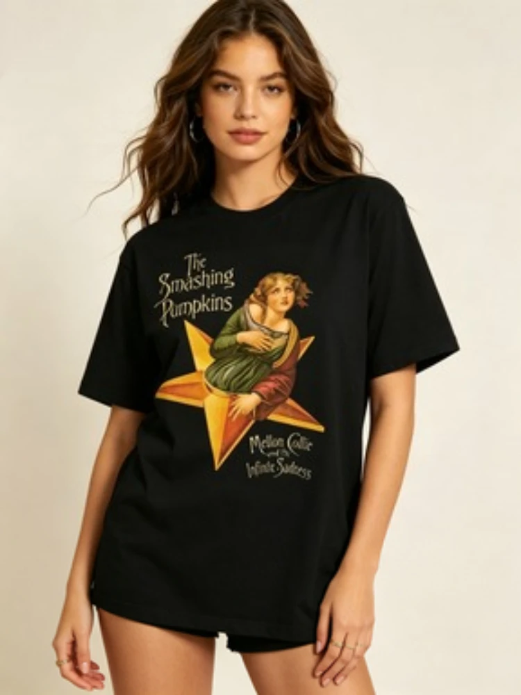 2026 Classic The Smashing Pumpkins Band T Shirt Rock Music Men Women Casual T-Shirt Short Sleeve Tee Tops Summer Clothing