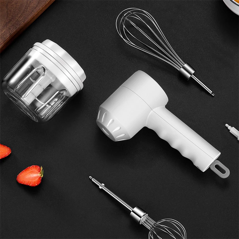 Wireless 3 Speed Mini Mixer Electric Food Blender Handheld Egg Beater Automatic Cream Food Cake Baking Dough Mixer