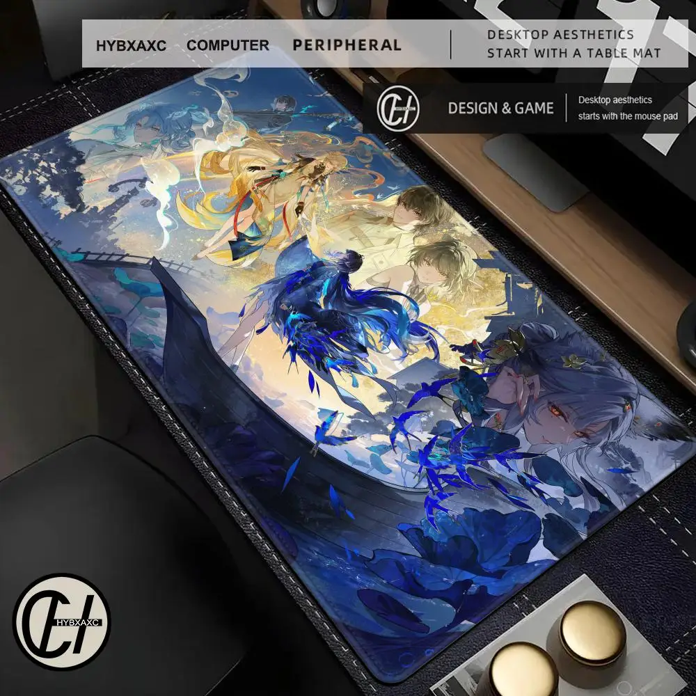 Wuthering Waves Yangyang Winter Cafe Desk Mat, Extended XL Mouse Pad, Non-Slip Rubber Base for Home Office