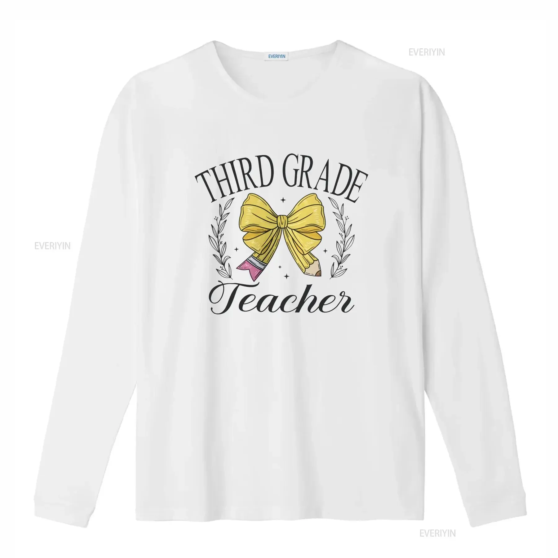 Coquette Teacher T Shirt Third Grade Pencil Bow Back to School Outfit K 12 Staff New Spring and Summer vintage Washed Stylish