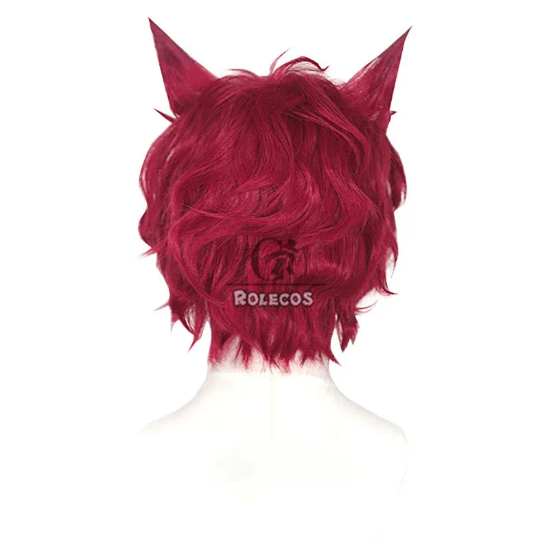2025 yiyi ROLECOS تأثيري الباروكات لعبة LOL Heartsteel Sett 30 سنتيمتر قصيرة مجعد النبيذ الأحمر الرجال شعر مستعار مقاومة للحرارة الشعر الاصطناعية