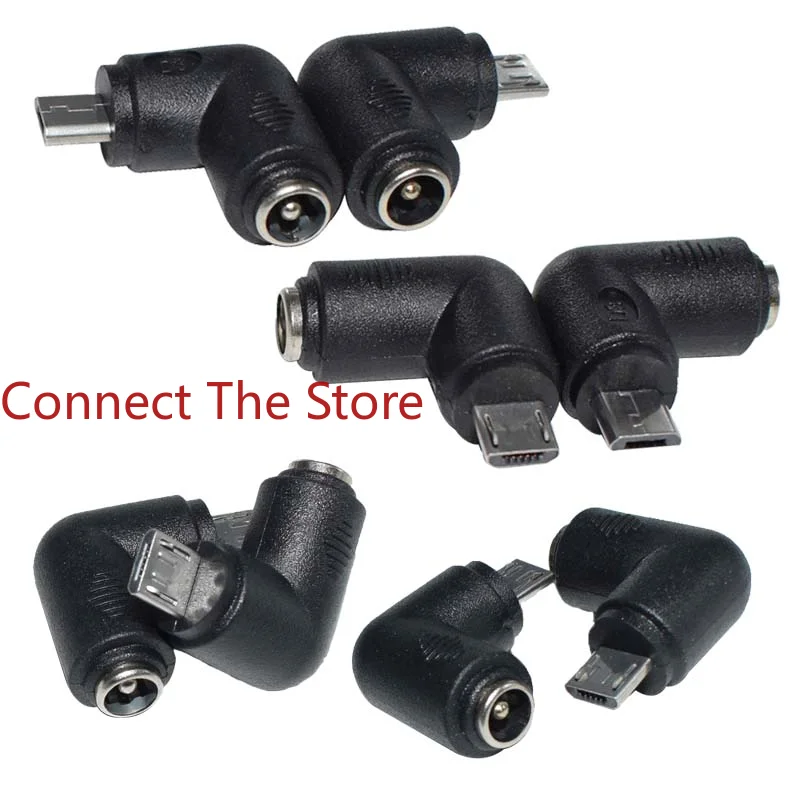 5PCS Supply DC5525 Female To Male Elbow    Micro5p   DC Angle Adapter