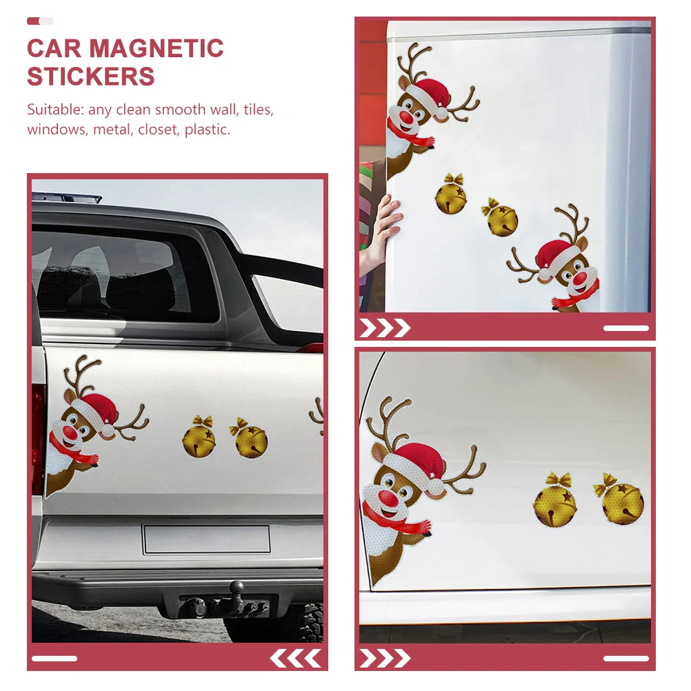 Pegatinas navideñas para coche, decoraciones de azulejos para coches, imanes para refrigerador, camión, Jesús, portátil, señales reflectantes magnéticas para vehículos